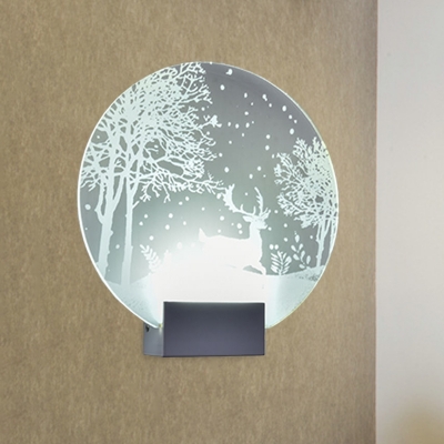 Clear Elk/Christmas Tree Wall Mount Lamp Nordic Style Aluminum LED Mural Light Fixture for Bedroom