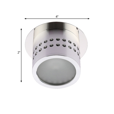 Modern Cutouts Circles Metal Flushmount LED Close to Ceiling Light in 7 Color Changing Light, Chrome
