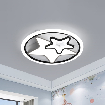 Acrylic Star Ceiling Flushmount Lamp Nordic Black and White LED Flush Light Fixture