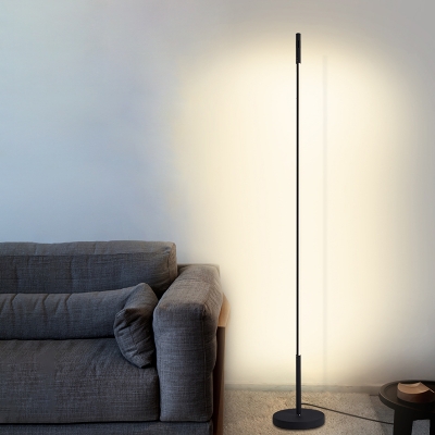 Slim Linear Standing Light Minimalism Acrylic White/Black/Gold Finish LED Floor Lamp in White/Warm Light