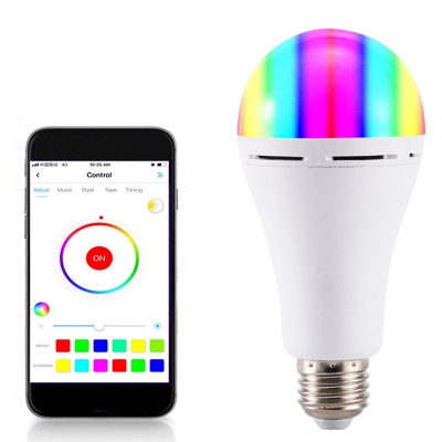 1pc 7 W E26/E27 RGBW Light Bulb Plastic White 12 Beads LED Lighting with Voice Control Design