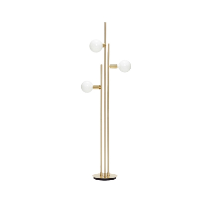 Bulb-Shape Standing Floor Lamp Postmodern Metallic 3 Lights Gold Finish Stand Up Light