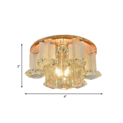 Clear Crystal Geometric Ceiling Flush Mount Modernism LED Tan Flushmount Lighting
