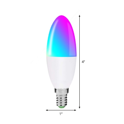 Plastic Torpedo E12/E14 Wifi Smart Bulb 1pc White 6 Watts 28 LED Beads Color Changing Lamp