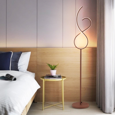 Twisting Bedroom Floor Light Acrylic LED Modernist Standing Floor Lamp in Coffee, White/Warm Light