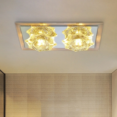 Modernist LED Flush Ceiling Light with Clear Crystal Shade Flower Shaped Flush Mount