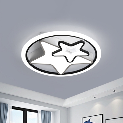 Acrylic Star Ceiling Flushmount Lamp Nordic Black and White LED Flush Light Fixture