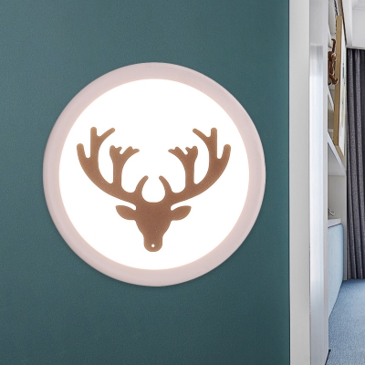 Antler/Deer Head Iron Wall Mural lamp Nordic LED White Flush Mount Wall Sconce for Bedroom