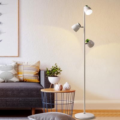 Metallic Bell Standing Floor Light Modernist 2/3 Lights White Finish Tree Floor Lamp