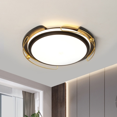 Rounded Ceiling Flush Mount Minimalist Acrylic LED Black Flushmount Lighting, 16