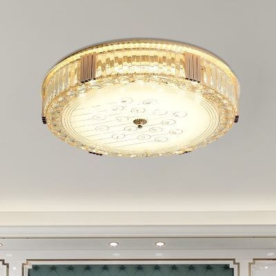 

Clear Drum-Shaped LED Ceiling Mounted Light Modern Crystal Rectangle Flush Mount Lighting for Sleeping Room, HL662979