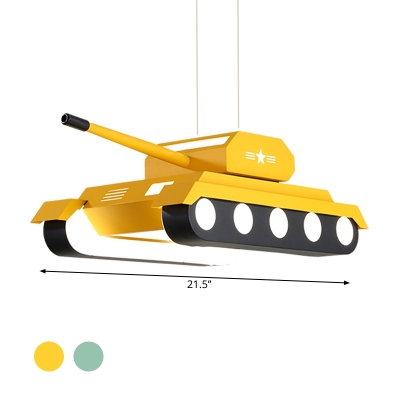 Acrylic Tank Suspension Lamp Cartoon Style LED Yellow/Blue Pendant Chandelier in Warm/White Light
