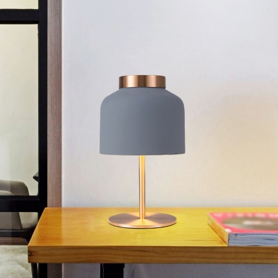 Dome Nightstand Light Simple Style Metallic 1 Bulb Study Room Table Lighting in Pink/Blue