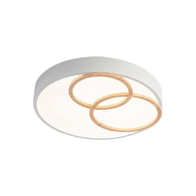 Grey/White LED Round Flush Lamp Simplicity Style Metallic Close to Ceiling Lighting, 14