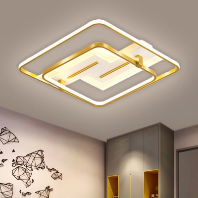 Metal Square Ceiling Light Fixture Modern 18