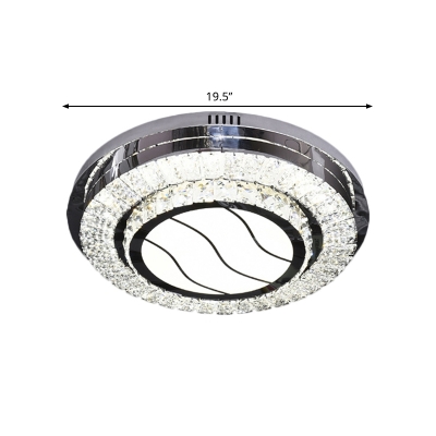 Musical Note/Linear/Flower Flushmount Lighting Contemporary Cut Crystal Stainless-Steel LED Ceiling Mounted Fixture