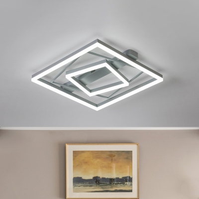 Geometric Bedroom Flushmount Metallic LED Contemporary Flush Ceiling Light in Black/Grey/White