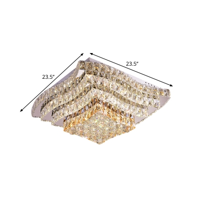 Tiered Crystal Balls Flush Mount Lighting Modern LED Stainless-Steel Ceiling Mount Light Fixture for Bedroom