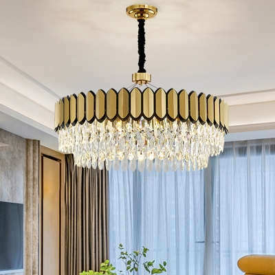 2-Layer Round Crystal Chandelier Post-Modern Living Room 18