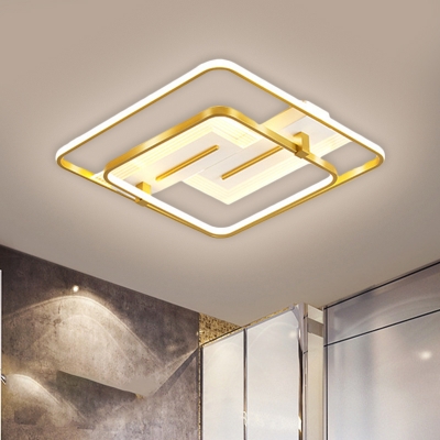 Metal Square Ceiling Light Fixture Modern 18