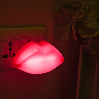 Red Lip Plug In Night Light Modern Stylish Plastic Led Wall Lighting Ideas For Girls Room Beautifulhalo Com