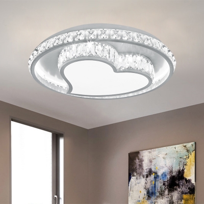 Butterfly/Loving Heart Flush Mount Light Modern Crystal Block White LED Ceiling Light Fixture for Sitting Room