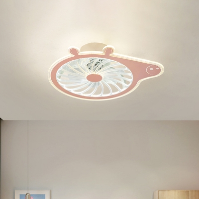 Pink/Blue Pig Ceiling Fan Lamp Fixture Cartoon 20