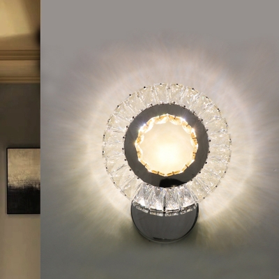 Sunflower Bedside Wall Lighting Ideas Simple Crystal LED Clear Wall Light Sconce