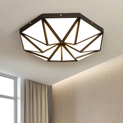 Acrylic Triangle Flush Mount Lamp Modernist LED Flush Light Fixture for Living Room in Black/White/Gold