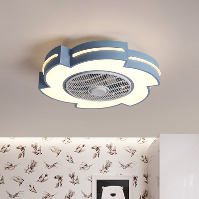 Modern Windmill Flush Ceiling Fan Lamp Acrylic 21.5