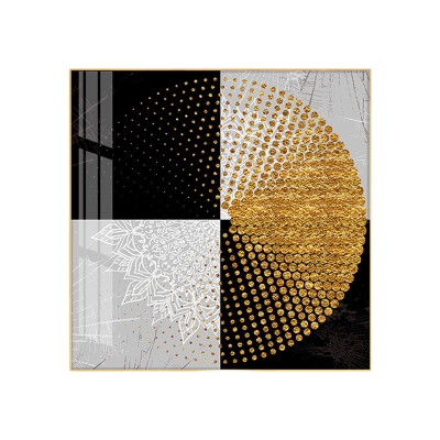 Asia Squared LED Wall Mural Sconce Metal Corridor Polka Dot Wall Lighting Fixture in Gold/Black