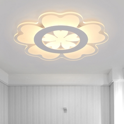 Flower Ceiling Light Fixture Minimalism Acrylic LED White Flush Mount Lighting for Great Room