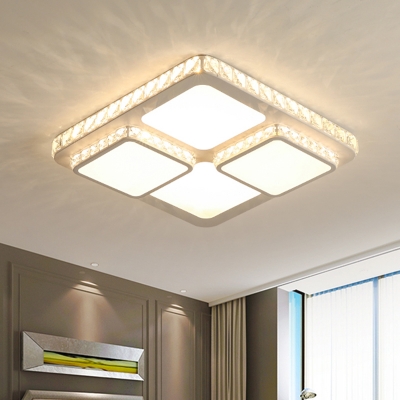 White Squared Ceiling Lighting Contemporary 16