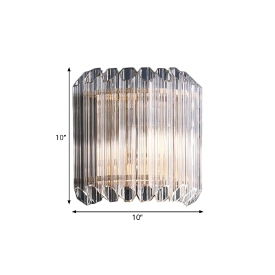 Gold Curved Wave Wall Sconce Contemporary Fluted Clear Glass Rods 1-Light Wall Mounted Light Fixture