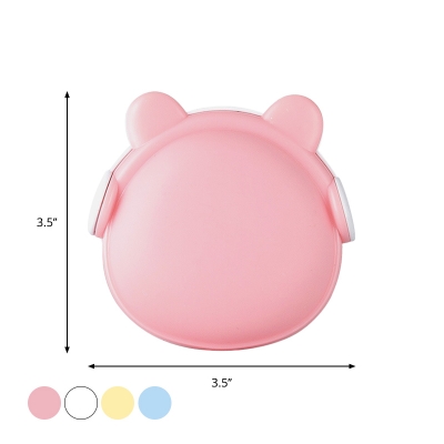 Macaron Bear Small Plug-in Night Light Plastic Bedroom LED Wall Nightlight in Pink/White/Blue