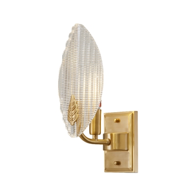 Brass 1/2 Lights Wall Sconce Lamp Traditional Opaline Glass Leaf Wall Mounted Light Fixture