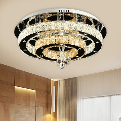 Circular Beveled Crystal Flushmount Modernism Bedroom 15.5