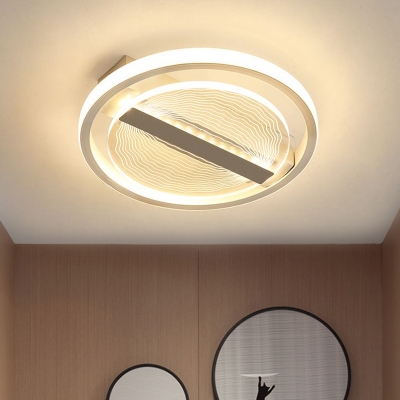 Clear Circular Flush Ceiling Light Nordic LED Acrylic Semi Flush Mount in Warm/White Light for Balcony