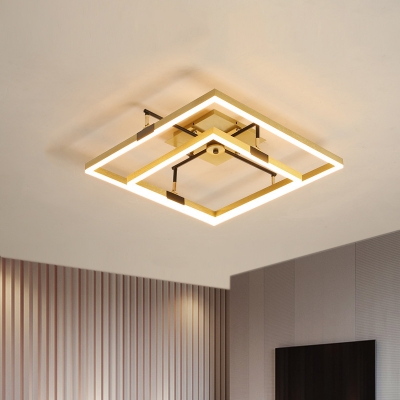 Acrylic Double Square Flush Ceiling Light Modern 19.5