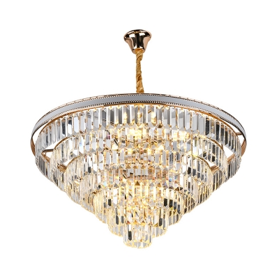 Conical Clear Crystal Chandelier Pendant Modern 18