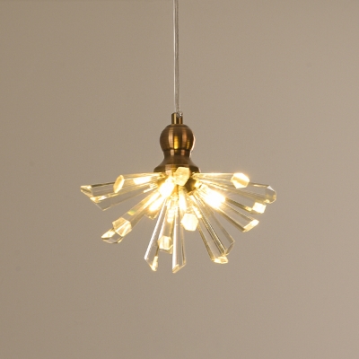 Dandelion Kitchen Multi-Light Pendant Modern Crystal 3/6 Lights Brass Ceiling Suspension Lamp