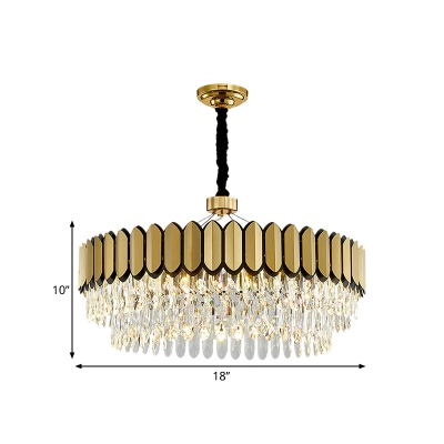 2-Layer Round Crystal Chandelier Post-Modern Living Room 18