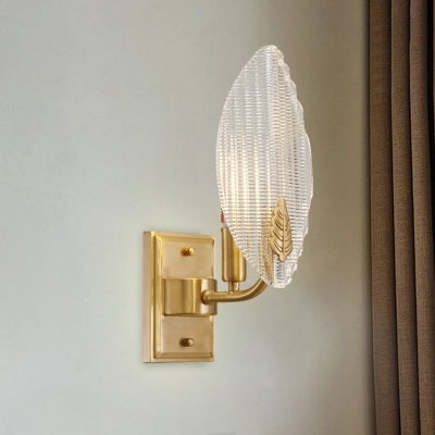 Brass 1/2 Lights Wall Sconce Lamp Traditional Opaline Glass Leaf Wall Mounted Light Fixture