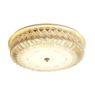 Contemporary Circle Ceiling Mounted Light Clear Crystal Block LED Flush Mount Lighting in 179.41