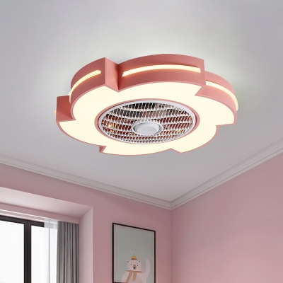 Modern Windmill Flush Ceiling Fan Lamp Acrylic 21.5