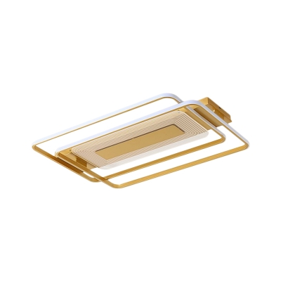 Overlapping Metallic Flush Light Fixture Modern LED Gold Flush Mount in Warm/White Light, 16.5