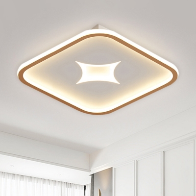 Square/Rectangle Metal LED Flush Lamp Simplicity Black/Gold Ceiling Flush Mount in White Light, 16
