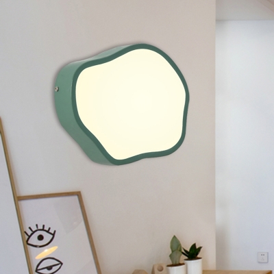 Geometric Acrylic Flush Wall Sconce Macaron White/Grey/Green Finish LED Wall Mounted Light Fixture