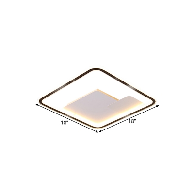 Square Ceiling Light Fixture Modern Metal 18