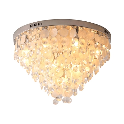 Cone Clear Crystal Circles Flushmount Modernism 12-Head Living Room Ceiling Flush Light
